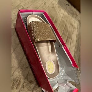 Bling Rose Gold Rhinestone Slip On Slides Brand New size 39